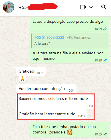 Depoimento de aluno