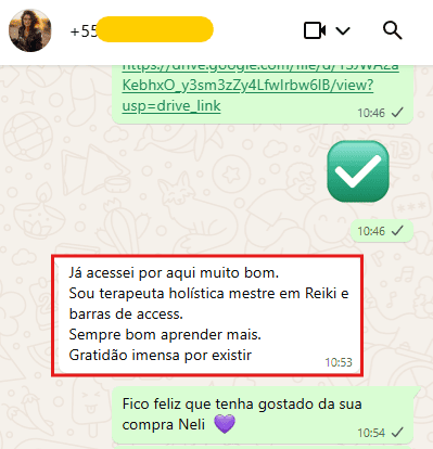 Depoimento de aluna